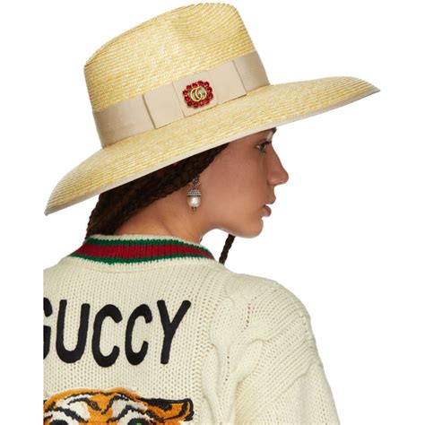 gucci cap summer|gucci straw hat women.